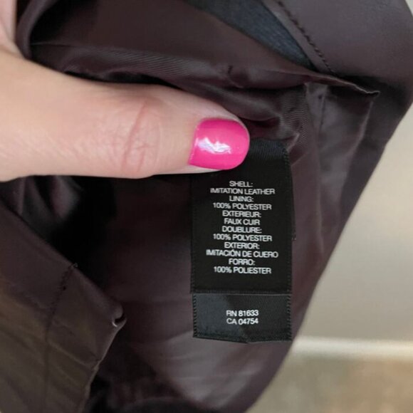 Kenneth Cole Faux Leather Plum Color Sleeveless Dress - Picture 7 of 7